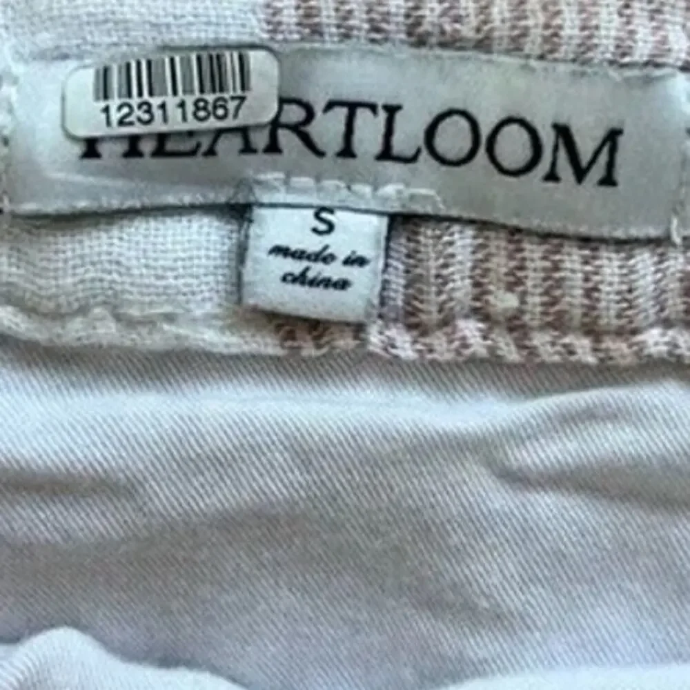 Heartloom Bently High Waist Checkered Midi Skirt Button Tie Coverup S Pink Cream